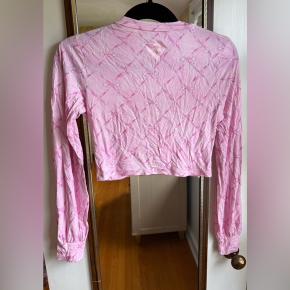 Loveshackfancy workout long sleeve bow crop top - Picture 3 of 3